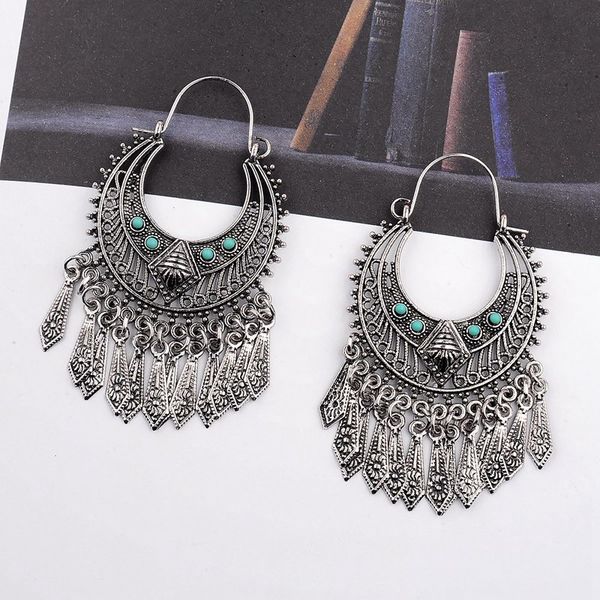bohemia sliver color chandelier tassel dangles for women statement boho ethnic hollow metal drop earring gypsy jewelry, Silver
bohemia sliver color chandelier tassel dangles for women statement boho ethnic hollow metal drop earring gypsy jewelry, Silver