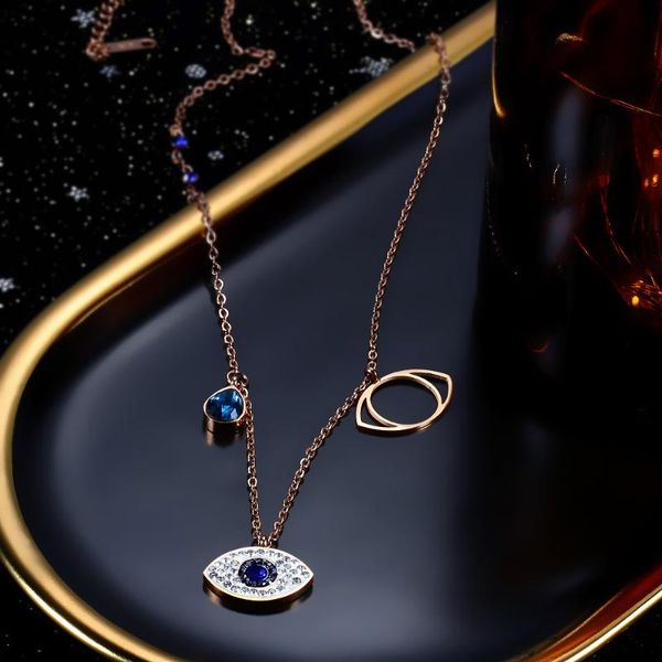 pendant necklaces devil's eye titanium steel necklace female colorless design clavicle chain net red temperament niche personality crea, Silver
pendant necklaces devil's eye titanium steel necklace female colorless design clavicle chain net red temperament niche personality crea, Silver