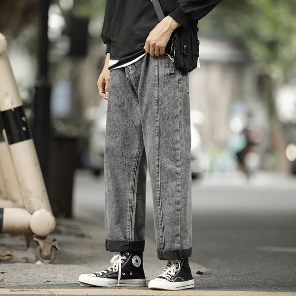men's jeans 2021 autumn slim solid color nine split pants relaxed casual personality youth wear, Blue
men's jeans 2021 autumn slim solid color nine split pants relaxed casual personality youth wear, Blue
