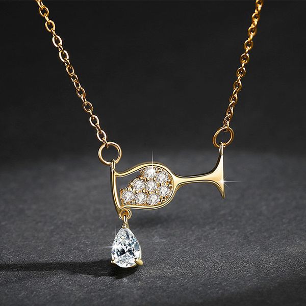 gold color chain cute wine glass pendant necklace for women zircon crystal wine cup charm necklace choker dropshipping, Silver
gold color chain cute wine glass pendant necklace for women zircon crystal wine cup charm necklace choker dropshipping, Silver