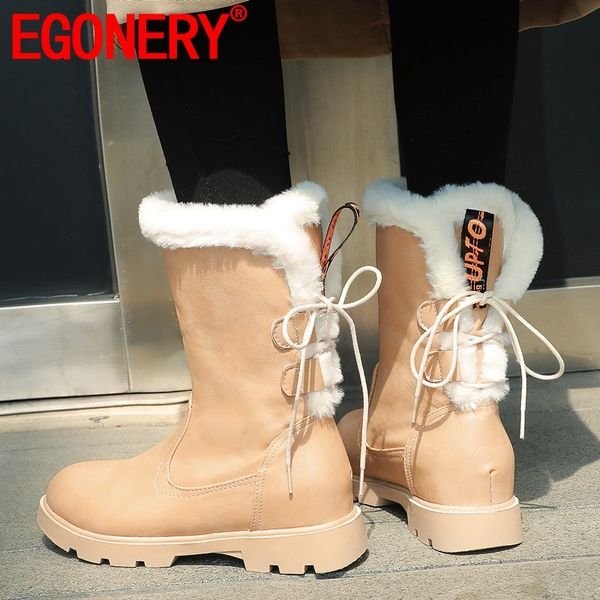egonery winter new casual mid calf boots outside plush warm mid heels round toe cross-tied women shoes drop shipping size 32-43, Black
egonery winter new casual mid calf boots outside plush warm mid heels round toe cross-tied women shoes drop shipping size 32-43, Black