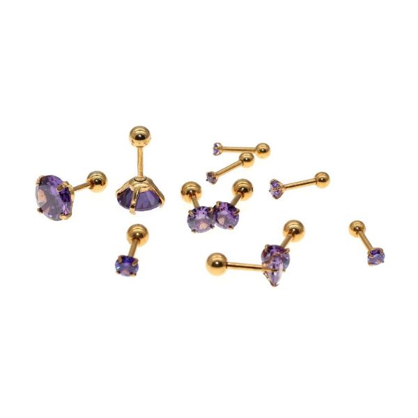 needle 1.2*6mm stainless steel screw-back purple zircon stud earrings golden ip plating no easy fade allergy free, Golden;silver
needle 1.2*6mm stainless steel screw-back purple zircon stud earrings golden ip plating no easy fade allergy free, Golden;silver