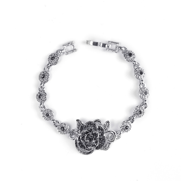 серебряный позолоченный сплав link цепь браслет цветок розы с rhinestone привлекательный дизайн ювелирных изделий, Black
серебряный позолоченный сплав link цепь браслет цветок розы с rhinestone привлекательный дизайн ювелирных изделий, Black