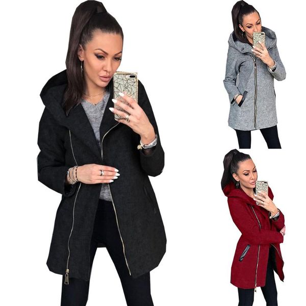 women's jackets 2021 fashionable jacket with hooded zip pocket fall simple solid color long sleeve plus size xs-5xl jacke, Black;brown
women's jackets 2021 fashionable jacket with hooded zip pocket fall simple solid color long sleeve plus size xs-5xl jacke, Black;brown