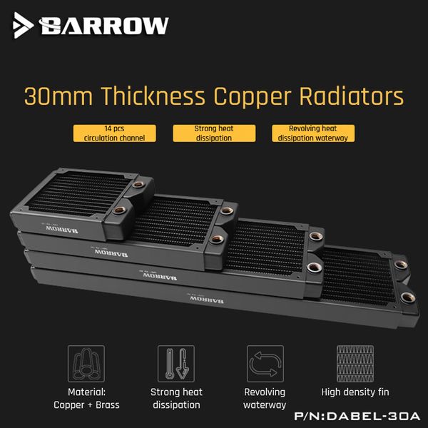 fans & coolings barrow copper radiator case 360/240/120 heatsink 30mm thickness 14pcs circulation channel suitable for 120mm dabel-30a
fans & coolings barrow copper radiator case 360/240/120 heatsink 30mm thickness 14pcs circulation channel suitable for 120mm dabel-30a