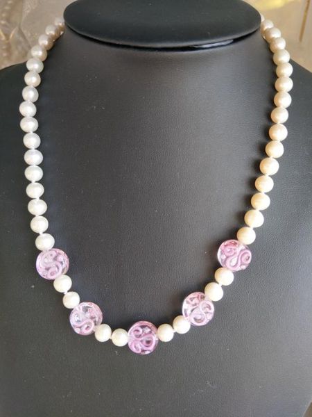 women's fashion jewelry pink coloured glaze pendant freshwater pearl necklace, Silver
women's fashion jewelry pink coloured glaze pendant freshwater pearl necklace, Silver