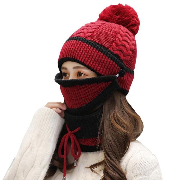 2020 3pcs/set women winter woolen knitted fluffy ball beanie cap warm mask neck scarf women's knitted hat + neck scarf + mask, Blue;gray
2020 3pcs/set women winter woolen knitted fluffy ball beanie cap warm mask neck scarf women's knitted hat + neck scarf + mask, Blue;gray