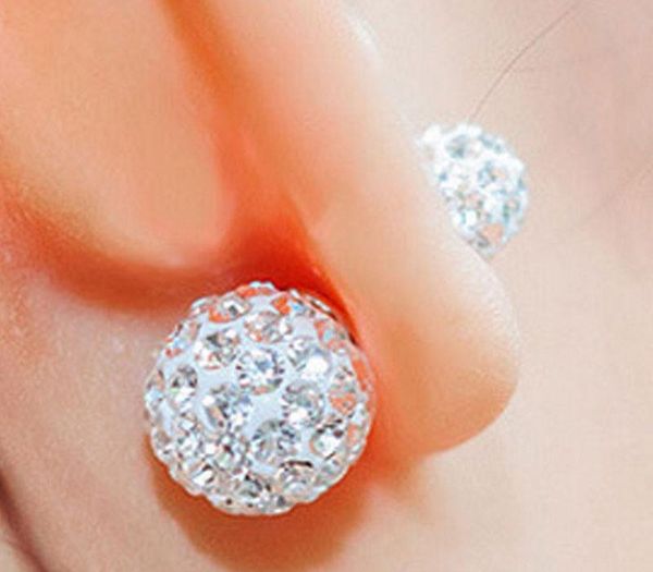 real pure solid 925 sterling silver stud earrings for women jewelry double sided crystal ball cubic zircon female earrings99, Golden;silver
real pure solid 925 sterling silver stud earrings for women jewelry double sided crystal ball cubic zircon female earrings99, Golden;silver