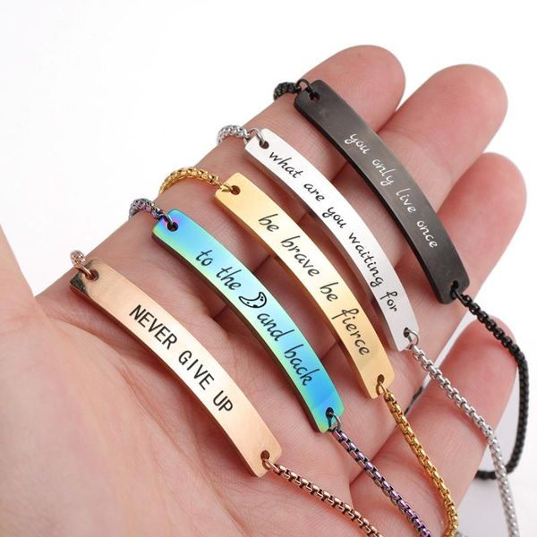 charm bracelets inspirational letters engraved bracelet adjustable chain curive pendant bangle jewelry, Golden;silver
charm bracelets inspirational letters engraved bracelet adjustable chain curive pendant bangle jewelry, Golden;silver