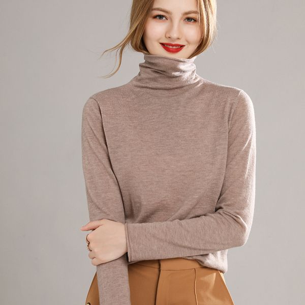 lhzsyy women's 2020 autumn winter new worsted thin 100% pure wool sweater turtleneck knitted pullover cashmere bottoming shirt, White;black
lhzsyy women's 2020 autumn winter new worsted thin 100% pure wool sweater turtleneck knitted pullover cashmere bottoming shirt, White;black