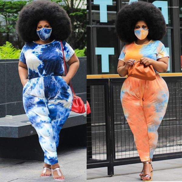 plus size female clothing tie dye jumpsuits 2020 womens designer jumper summer short sleeve long pants, Black;white
plus size female clothing tie dye jumpsuits 2020 womens designer jumper summer short sleeve long pants, Black;white