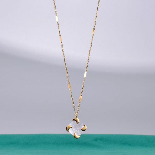 stainless steel gold square spiral women pendant necklace vintage opal stone necklaces jewellery gift for him, Silver
stainless steel gold square spiral women pendant necklace vintage opal stone necklaces jewellery gift for him, Silver