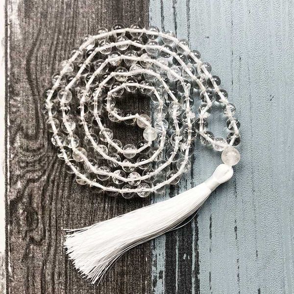 chains white tassel necklace for women 108 clear q-uartz knotted mala necklaces gift healing stone handmade, Silver
chains white tassel necklace for women 108 clear q-uartz knotted mala necklaces gift healing stone handmade, Silver