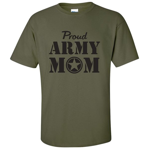 2019 new fashion cool men t-shirt proud army mom short sleeve t-shirt in military green