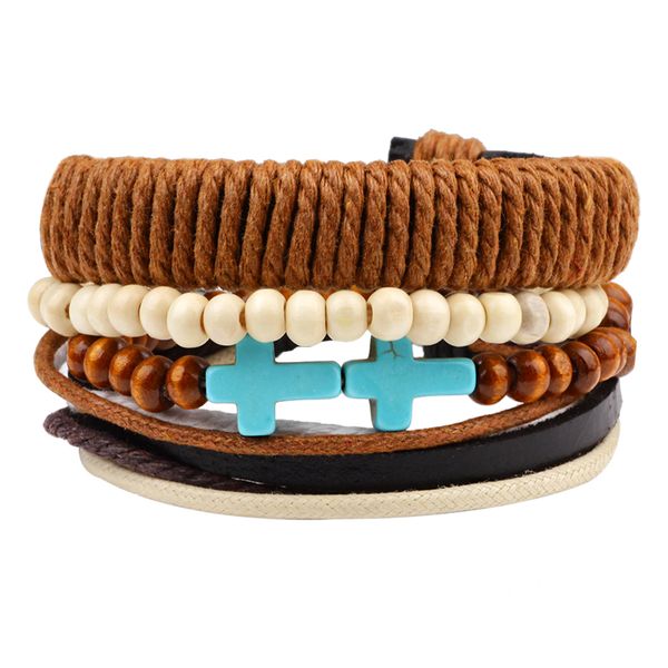 charm bracelets ethnic style blue cross wood bead bracelet man multilayer woven rope leather bangles handmade women jewelry, Golden;silver
charm bracelets ethnic style blue cross wood bead bracelet man multilayer woven rope leather bangles handmade women jewelry, Golden;silver