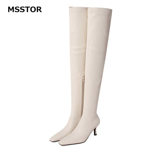 boots square toe winter women knee high long rubber sewing elegant thigh zipper ladies heels, Black
boots square toe winter women knee high long rubber sewing elegant thigh zipper ladies heels, Black