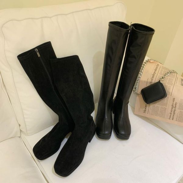 shoes women's boots autumn boots-women thigh high heels high platform winter footwear zipper leather booties, Black
shoes women's boots autumn boots-women thigh high heels high platform winter footwear zipper leather booties, Black