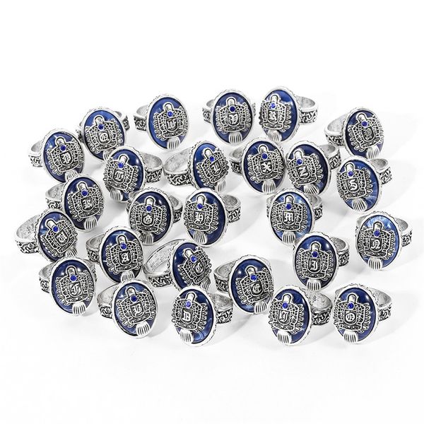 the vampire diaries ring a-z letter alphabet 26 initial jewelry new fashion punk blue enamel ring for women men accessories, Golden;silver
the vampire diaries ring a-z letter alphabet 26 initial jewelry new fashion punk blue enamel ring for women men accessories, Golden;silver