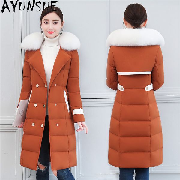 ayunsue women's down jackets for women 2020 long winter coat real fur collar parkas thick warm womens clothing ropa mujer, Black
ayunsue women's down jackets for women 2020 long winter coat real fur collar parkas thick warm womens clothing ropa mujer, Black