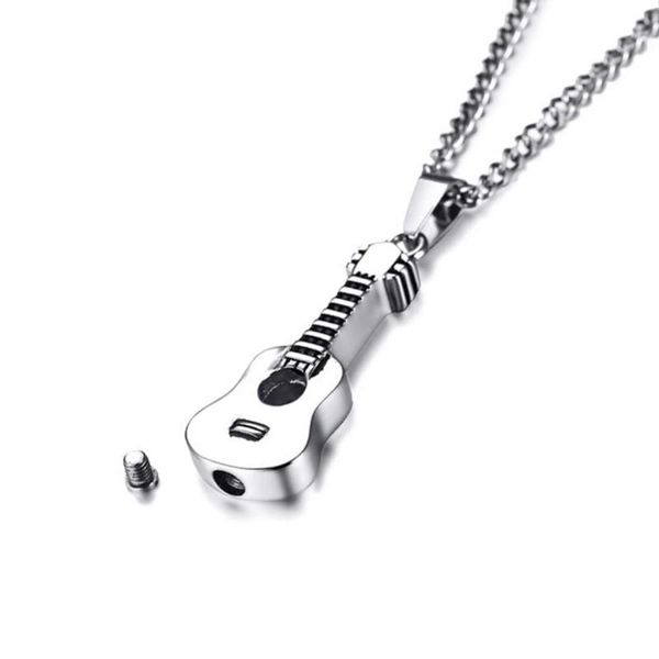 jhsl brand men necklaces chain storage bottle urn ash holder openable guitar pendants stainless steel fashion jewelry, Silver
jhsl brand men necklaces chain storage bottle urn ash holder openable guitar pendants stainless steel fashion jewelry, Silver