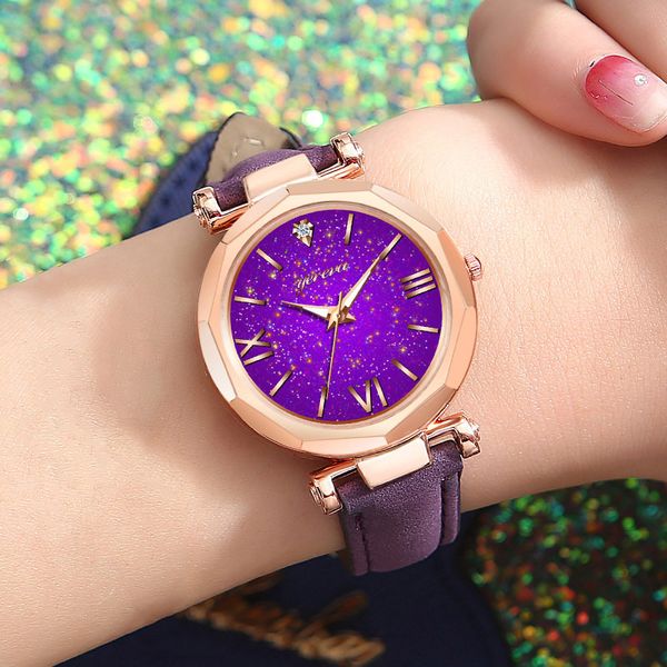 women casual quartz watch round star dial wrist watch with perforated frosted strap ll@17, Slivery;brown
women casual quartz watch round star dial wrist watch with perforated frosted strap ll@17, Slivery;brown