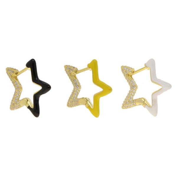 new colorful fashion delicate jewelry micro pave 5a sparking cz neon enamel star shaped huggie hoop earring for women girls, Golden;silver
new colorful fashion delicate jewelry micro pave 5a sparking cz neon enamel star shaped huggie hoop earring for women girls, Golden;silver