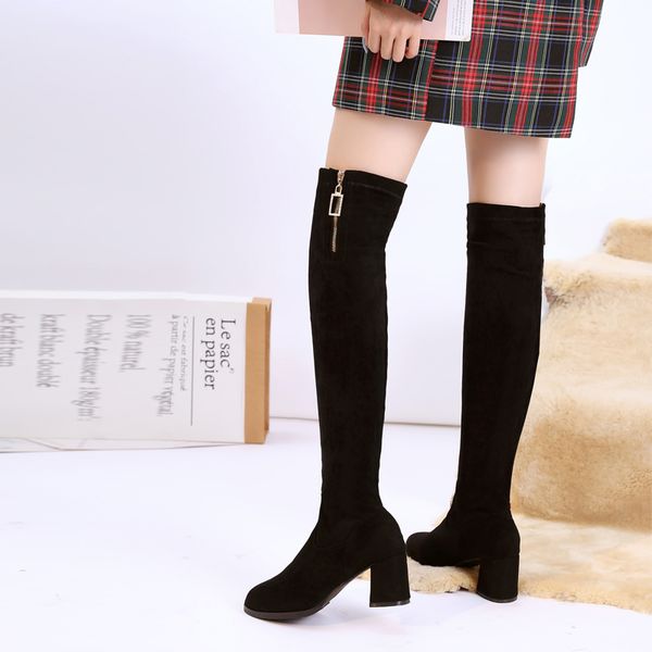 women botas pointed square heel high heel shoes woman thick motorcycle boots women over the knee boots casual shoes, Black
women botas pointed square heel high heel shoes woman thick motorcycle boots women over the knee boots casual shoes, Black