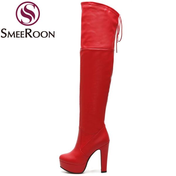 boots smeeroon thigh high platform style winter round toe fashion women's shoes over the knee, Black
boots smeeroon thigh high platform style winter round toe fashion women's shoes over the knee, Black