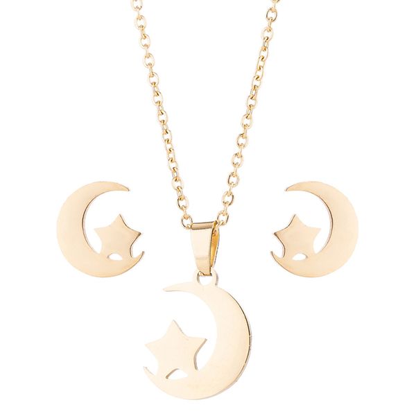pendant necklaces necklace womens moon gold star stainless steel moons pendants women accessories 2021 fashion set jewelry on the neck, Silver
pendant necklaces necklace womens moon gold star stainless steel moons pendants women accessories 2021 fashion set jewelry on the neck, Silver