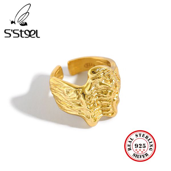 s'steel 925 sterling silver rings for women korean irregular gold opening ring personalized bague argent 925 massif pour jewelry, Golden;silver
s'steel 925 sterling silver rings for women korean irregular gold opening ring personalized bague argent 925 massif pour jewelry, Golden;silver
