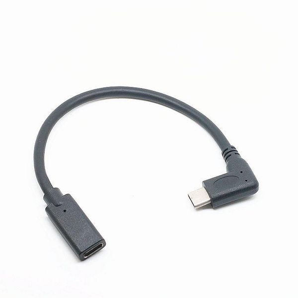 

elbow 90 degree usb 3.1 type c data extension cable audio power supply wire black male to female 20cm