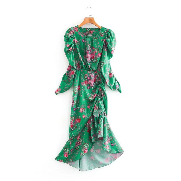 2020 designer clothing a line green long sleeve print new women's dresses fashion with asymmetric lotus leaf lace flowers long dresse, Black;gray
2020 designer clothing a line green long sleeve print new women's dresses fashion with asymmetric lotus leaf lace flowers long dresse, Black;gray