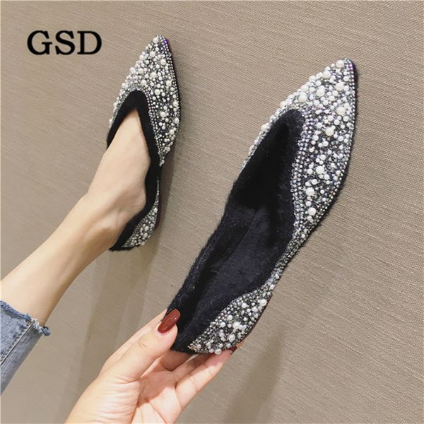 новые поступления женщины теплый снег сапоги перлы кристаллический шерсти зимы плоские туфли женщина остроконечные toe fur ботильоны мокасин, Black 
новые поступления женщины теплый снег сапоги перлы кристаллический шерсти зимы плоские туфли женщина остроконечные toe fur ботильоны мокасин, Black