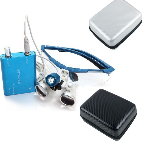 headlamps loupes glasses 3.5x 420mm +led head light lamp (blue) + black/silver carry case
headlamps loupes glasses 3.5x 420mm +led head light lamp (blue) + black/silver carry case