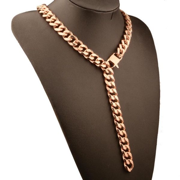 15mm fashion boutique stainless steel gold cuban curb link chain cool men's women's couple necklace or bracelet gift 7-40inch, Silver
15mm fashion boutique stainless steel gold cuban curb link chain cool men's women's couple necklace or bracelet gift 7-40inch, Silver