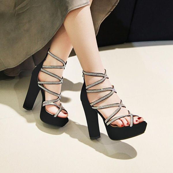 platform super high heels sandals hollow women shoes 12cm thick heels shoes cross strap buckle party wedding, Black
platform super high heels sandals hollow women shoes 12cm thick heels shoes cross strap buckle party wedding, Black