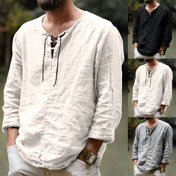 mens linen cotton shirts long sleeve lace v neck solid loose classic dress shirts 2020 autumn fashion casual blouse male clothes, White;black
mens linen cotton shirts long sleeve lace v neck solid loose classic dress shirts 2020 autumn fashion casual blouse male clothes, White;black