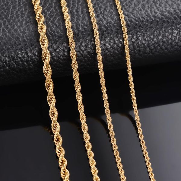 1 piece gold color width 2mm/2.5mm/3mm/4mm/5mm/6mm rope chain necklace/bracelet for men women stainless steel chain necklace, Silver
1 piece gold color width 2mm/2.5mm/3mm/4mm/5mm/6mm rope chain necklace/bracelet for men women stainless steel chain necklace, Silver