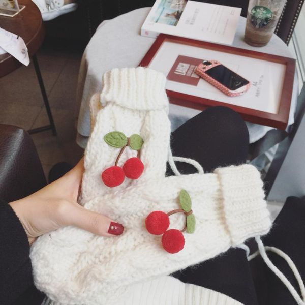 1 pair lovely cherry knitted halter gloves soft thick warm women mittens fashion solid color gloves winter outdoor, Blue;gray
1 pair lovely cherry knitted halter gloves soft thick warm women mittens fashion solid color gloves winter outdoor, Blue;gray