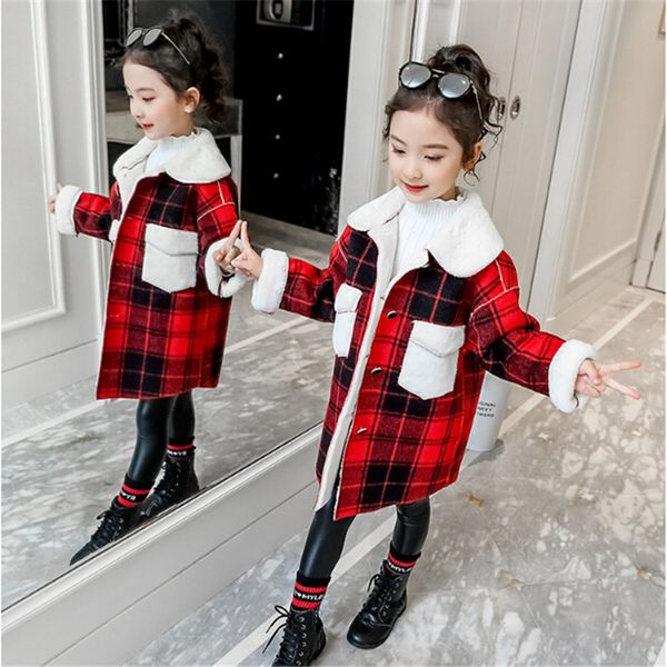 kids children girls winter warm fleece coats lapel neck plaid buttons jackets outerwear, Blue;gray
kids children girls winter warm fleece coats lapel neck plaid buttons jackets outerwear, Blue;gray