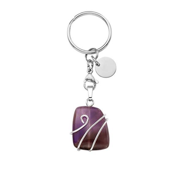 10 pcs silverl plated wire wrap irregular shape amethyst stone key chain green aventurine fashion jewelr, Slivery;golden
10 pcs silverl plated wire wrap irregular shape amethyst stone key chain green aventurine fashion jewelr, Slivery;golden