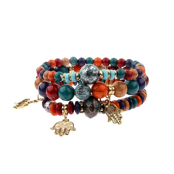charm bracelets vintage 3pcs/lot women set bohemia natural stone beads gold pendents pour les femmes, Golden;silver
charm bracelets vintage 3pcs/lot women set bohemia natural stone beads gold pendents pour les femmes, Golden;silver