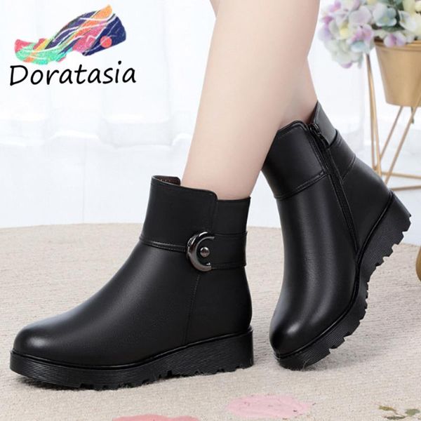 doratasia genuine leather women short plush winter shoes wedges casual daily black boots women buckle ankle boots
doratasia genuine leather women short plush winter shoes wedges casual daily black boots women buckle ankle boots