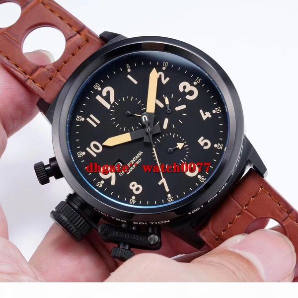 new u1001 quartz chronograph u timer men's black dial brown leather watch, Slivery;brown
new u1001 quartz chronograph u timer men's black dial brown leather watch, Slivery;brown