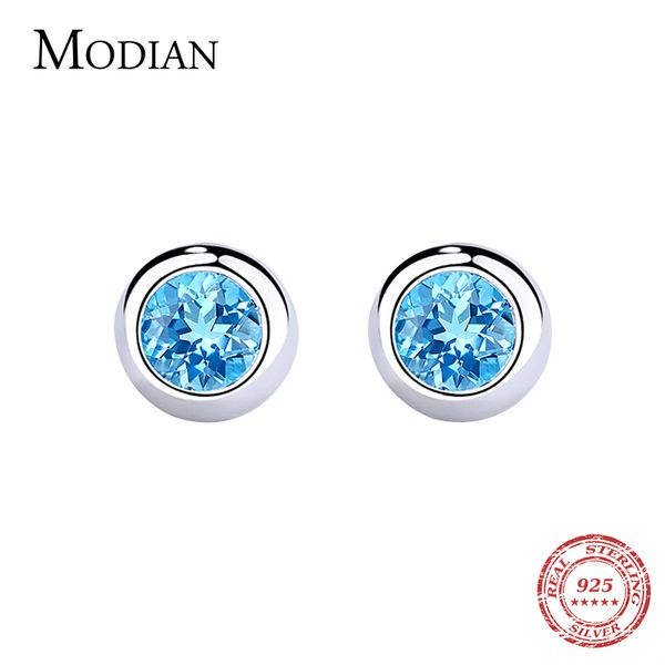 modian popular real 925 sterling silver round rock blue crystal cz stud earrings for women fashion fine silver earring jewelry, Golden;silver
modian popular real 925 sterling silver round rock blue crystal cz stud earrings for women fashion fine silver earring jewelry, Golden;silver