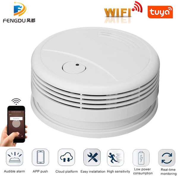 tuya intelligent wifi strobe smoke detector wireless fire alarm sensor tuya app control office home smoke alarm fire protection, Black;white
tuya intelligent wifi strobe smoke detector wireless fire alarm sensor tuya app control office home smoke alarm fire protection, Black;white