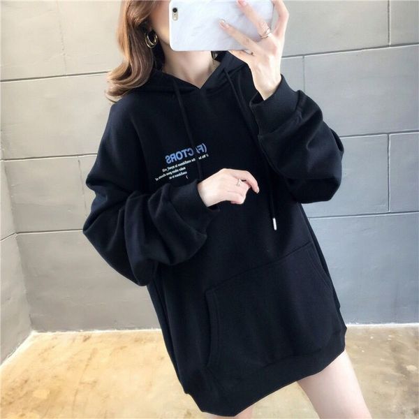 sweater autumn clothes pullover coat thin 2019 korean new hooded pullover long sleeve t-shirt women's women's coat preoi, Black
sweater autumn clothes pullover coat thin 2019 korean new hooded pullover long sleeve t-shirt women's women's coat preoi, Black