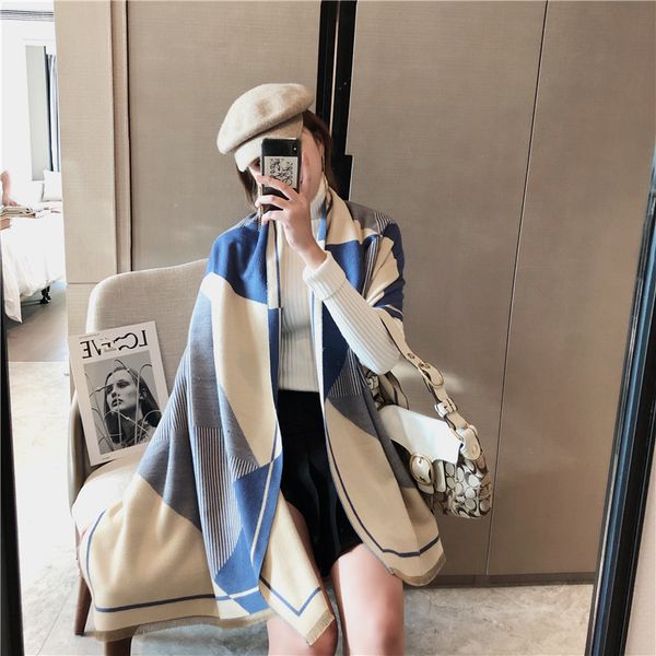 new cashmere scarf women autumn and winter thickening warm bib shawl dual-use wholesale geometric printing wild long, Blue;gray
new cashmere scarf women autumn and winter thickening warm bib shawl dual-use wholesale geometric printing wild long, Blue;gray