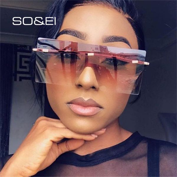 so&ei vintage oversized rimless square sunglasses women clear ocean lens eyewear feminino big shades, White;black
so&ei vintage oversized rimless square sunglasses women clear ocean lens eyewear feminino big shades, White;black