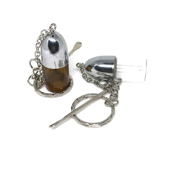 keychains portable tobacco accessorie tools secrete glass snuff bottle container case keychain for men women, Silver
keychains portable tobacco accessorie tools secrete glass snuff bottle container case keychain for men women, Silver